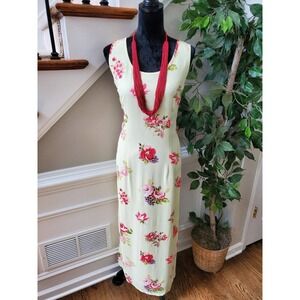 Vintage Karen Kane Floral Polyester Sleeveless Scoop Neck Long Maxi Dress 14